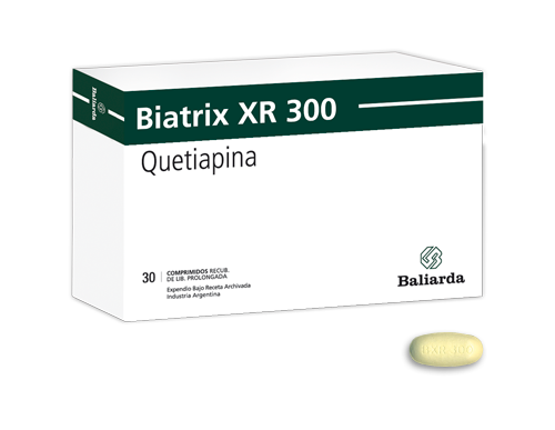 Biatrix XR_300_30.png Biatrix XR Quetiapina psicosis Quetiapina Esquizofrenia depresión bipolar Biatrix XR antipiscótico trastorno bipolar